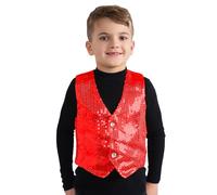 Dress Up America Gilet à paillettes pour enfants - Gilet de danse brillant pour garçons - Costume de fête pour filles et garçons