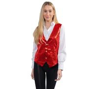 Dress Up America Gilet À Paillettes Rouges Pour Adulte - Gilet De Danse Brillant Pour Adultes - Costume De Fête Pour Homme