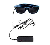 Dress Up America Jante autour de lunettes noires s’allume avec des lumières LED , 4 couleur disponible , M , Bleu , moyen