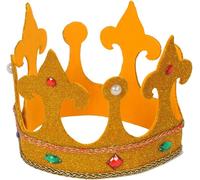Dress Up America King Haut Couronne Pour Enfants & Adultes - Or Avec Faux Bijoux