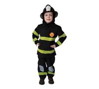 Dress Up America- Primé Deluxe Ensemble de déguisement de Pompier pour Enfants, 203-XL+fireh, Noir/Jaune, Taglia 14+ Anni (Vita: 90-109, Altezza: 152+ cm)