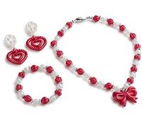 Dress Up America Set de Bijoux pour Petites Filles - Boîte à Bijoux de Princesse Comprend un Magnifique Collier, Bracelet et Boucles d’Oreilles pour Ensemble de Déguisement et Jeux de Jeu de Rôle