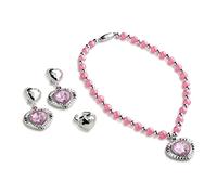 Dress Up America Set Rose Bijoux Little Girls- Princesse Boîte à bijoux un collier Belle, boucles d'oreilles et une bague de style - Pretend Jeu de rôle Dress Up Accessoires pour les petites filles