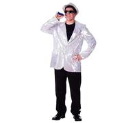 Dress Up America Veste à paillettes argentées entièrement doublée pour adulte