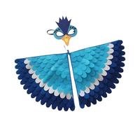 Dress up Bird Wings Cape de costume avec dégradé de couleur, tissu doux pour la peau, accessoire léger pour, ailes de paon colorées pour fête d'Halloween, jeu de rôle sur scène de festival une