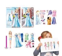 Dress Up Paper Doll Magnets - Magnetic Princess Playset, Pretend Fashion Toy Set | Long Lasting Creative Role Play Kit for Girls Travel Home Nursery School Learning Imagination Activity Fun Giffts
