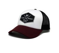 DRESSED IN MUSIC PLAY WITH ME asquette Trucker pour Homme - Visière Semi courbée - Taille Unique - 5 Panneaux - Ajustable par réglette Plastique rétro Snapback - Surfer sur Le Pays Basque