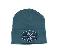 DRESSED IN MUSIC PLAY WITH ME Beanie Bonnet pour Homme/Femme Surf Monkey® - Taille Unique - Original Beanie - Patch en Cuir sur Le Revers (Bleu)