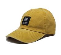 DRESSED IN MUSIC PLAY WITH ME Casquette de baseball classique Surf Monkey® - Chapeau de papa en coton non structuré - Look vieilli, jaune, Taille unique