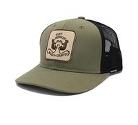 DRESSED IN MUSIC PLAY WITH ME Casquette de type Trucker Recyclée Surf Monkey® - Visière incurvée - Casquette Snapback réglable - Patch brodé - Design à 6 panneaux Olive, Olive, 55-61