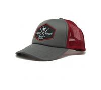 DRESSED IN MUSIC PLAY WITH ME Casquette Foam Trucker pour Homme/Femme Surf Monkey® Taille Unique - 5 Panneaux en Mousse - Ajustable par réglette Plastique rétro Snapback (Gris Rouge)