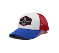 DRESSED IN MUSIC PLAY WITH ME Casquette Foam Trucker pour Homme/Femme Visière Semi courbée - Taille Unique - 5 Panneaux en Mousse (Rouge Bleu)