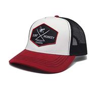 DRESSED IN MUSIC PLAY WITH ME Casquette Trucker pour Homme/Femme Surf Monkey® - Taille Unique - Ajustable rétro Snapback (Rouge/Blanc)