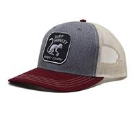 DRESSED IN MUSIC PLAY WITH ME Casquette Trucker pour Homme/Femme - Visière Semi courbée - Taille Unique - Ajustable rétro Snapback - Surfer sur Le Pays Basque - (Bordeaux/Gris)