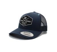 DRESSED IN MUSIC PLAY WITH ME Casquette Trucker pour Homme - Visière Semi courbée - Taille Unique - Ajustable rétro Snapback - Surfer sur Le Pays Basque - (Bleu/Gris)