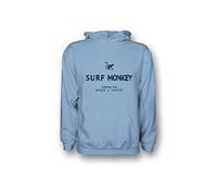 Dressed in Music Play with ME Hoodie Sweat à Capuche écologique pour Homme/Femme en Coton Biologique Gots Surf Monkey®, Bleu Clair, S