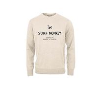 DRESSED IN MUSIC PLAY WITH ME Sweat-Shirt Classique Col Rond pour Homme/Femme - Sweat-Shirt Coton Bio Surf Monkey®, Sable, L