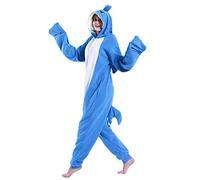 dressfan Animal Requin Onesie Requin vêtements Cosplay vêtements De Noël Halloween Pyjamas pour Unisexe Adultes Enfants Ados (Bleu foncé, S(56"-63"))