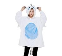 dressfan Sweat à capuche unisexe avec motif dragon blanc surdimensionné en microfibre et sherpa super chaud et confortable avec poche géante, taille unique