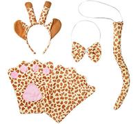 dressforfun 302049 - Costume Set Girafe pour Adultes, Serre-tête avec Oreilles et Cornes, Gants, Nœud Papillon et Queue