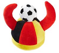 dressforfun 302056 - Chapeau à Cornes de Fan Allemand, Cornes et Ballon de Foot en Tissu Cousus, idéal pour Les Manifestations de Football et Les Fêtes à Thème