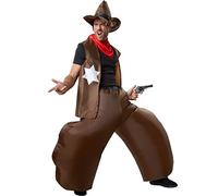 dressforfun 302354 - Déguisement Unisexe de Cowboy Gonflable avec Pantalon, Gilet, Chapeau et Foulards