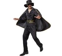 dressforfun 900531 - Déguisement pour Homme de Zorro, Tenue de Zorro Noire avec Cape, Masque et Chapeau (XL | No. 302663)