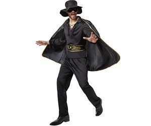 dressforfun 900531 - Déguisement pour Homme de Zorro, Tenue de Zorro Noire avec Cape, Masque et Chapeau (XL | No. 302663)