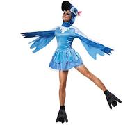 dressforfun 900540 - Déguisement pour Femme de Drôle d’Oiseau de Paradis, Costume de Perroquet en Tissu Peluche dans Les Tons Bleus (S | No. 302496)