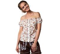 dressforfun 900630 Chemisier Traditionnel Allemand Dirndl Style Carmen Manches Courtes Lacet au Dos Floral - Diverses Tailles (XXL| no.303164)