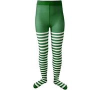dressforfun 900845 Collants Enfant Rayé Vert Blanc Elastiques Déguisement Elfe Noël Clown Sorcière -Diverses Tailles (134-152 | no. 303440)