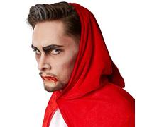 dressforfun Cape de Velours à Capuche | Unisexe | Cape sans Manches à Fermeture à Scratch | Tissu Fin et Scintillant (Rouge | 116 cm| no. 301864)