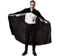 dressforfun Cape de Velours à Capuche | Unisexe | Cape sans Manches à Fermeture à Scratch | Tissu Fin et Scintillant (Noir | 116 cm | no. 301862)