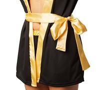 dressforfun Costume de boxeuse pour Femme | Costume de boxeuse avec Short, Haut, Manteau à Capuche, Ceinture et Gants de Boxe (L | Or | no. 301821)