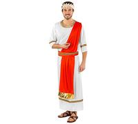 dressforfun Déguisement de jules césar empereur romain | avec rouge écharpe et bandeau couronne de laurier d’or (M | no. 300211)