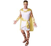 dressforfun Déguisement de souverain Romain Homme Empereur | Une Cape Cousue sur la toge et des Bordures dorées sur la toge et aux Ourlets | avec Magnifique Ceinture à Nouer (S | no. 300338)
