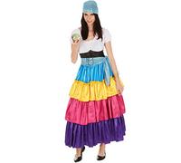 dressforfun Déguisement pour femme de gitane voyante | Magnifique robe longue confortable | incl. Ceinture à nouer + foulard de tête (L | no. 301012)