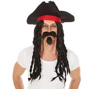 dressforfun Perruque de Capitaine Dreadlocks | avec Chapeau et Barbe| Pirate flibustiers Carnaval