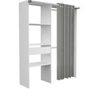 BARI Dressing non extensible Blanc 1 tiroir - L 143,5 x P 48 x H 181,9 cm