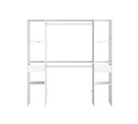 Concept Usine Dressing Elysee blanc – 2 penderies, 6 étagères, 2 tiroirs