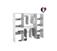 Concept Usine – Grand dressing Elysée – 2 penderies, 6 étagères, 2 tiroirs – Blanc