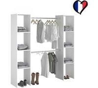 Dressing blanc avec étagères, penderies 180x40x180 ELYSEE CONCEPT USINE Blanc G