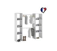 Dressing blanc avec étagères, penderies 198x40x180 ELYSEE