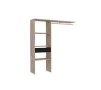 Dressing bois avec 3 étagères, 1 tiroir et une penderie : 160 x 40 x 180 cm ELYSEE