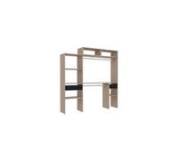 Dressing bois extensible avec 2 penderies, 4 étagères, un tiroir ELYSEE