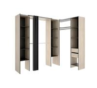 Dressing d'angle extensible DORIAN - L164/234 cm - Chêne et anthracite