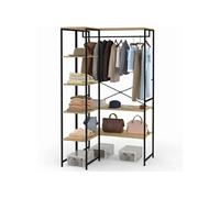 IDMarket - Dressing d'angle modulable double penderie L. 90/123 cm DETROIT design industriel