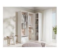 Dressing d'angle modulable - L144,5 cm - Blanc et naturel - TAMOKA