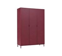 Dressing décor bois et métal 5 étagères 1 penderie bordeaux - Ellie