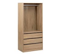 5five Dressing penderie 3 tiroirs Dolo naturel effet bois